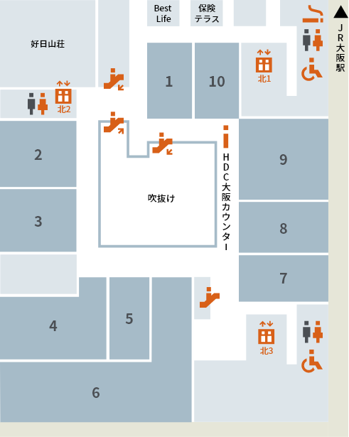 HDC大阪のフロアマップ