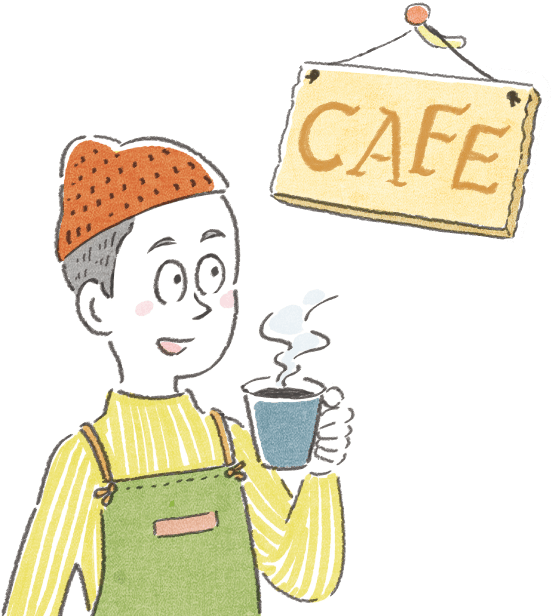 コーヒーを飲んでいるイラスト