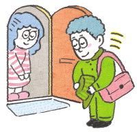 現地調査のイラスト