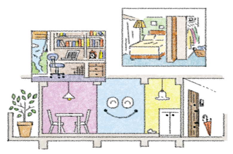 マンションの部屋のイラスト