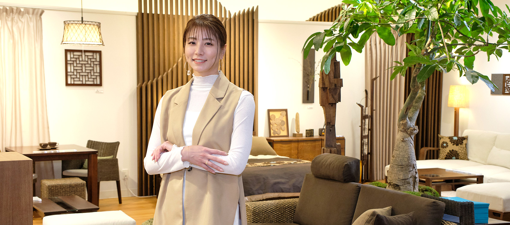 HDCの愉しみ方:HDC大阪で「開放感のある住まい」をテーマに元アーティスティックスイミング日本代表 青木 愛さんに見学していただきました。